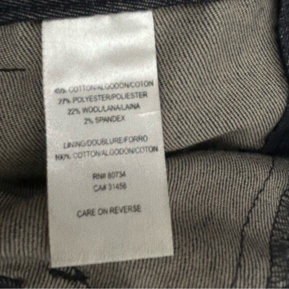 BCBGMaxAzria Slim Pants SZ 2 Grayish Blue Cotton Wool Blend Stretch Corpcore - Picture 7 of 11